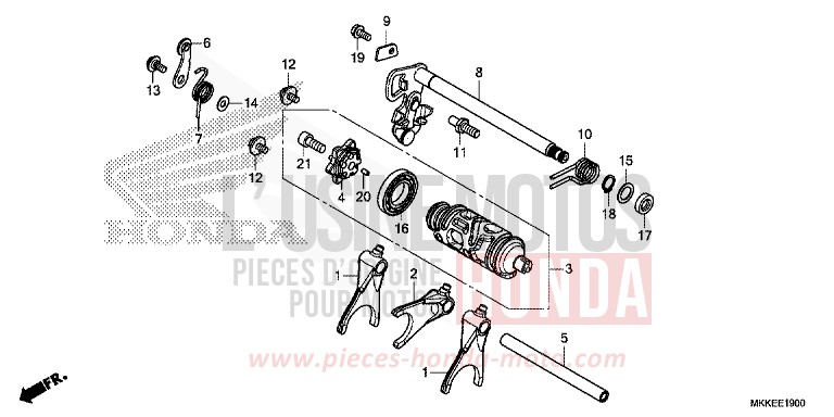 BARILLET DE SELECTION (CRF1000A/A2/AL/AL2) de Africa Twin MAT BALLISTIC BLACK METALLIC (NHA86) 2019